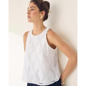 RW&CO Eyelet Lace Blouse Womens Large New